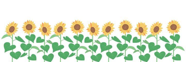 ひまわりフレームイラスト　02