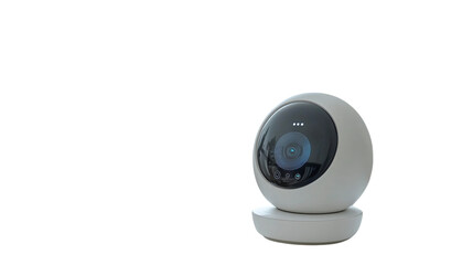 • A smart baby monitor with HD video streaming and sleep tracking, isolated on white background in HD 