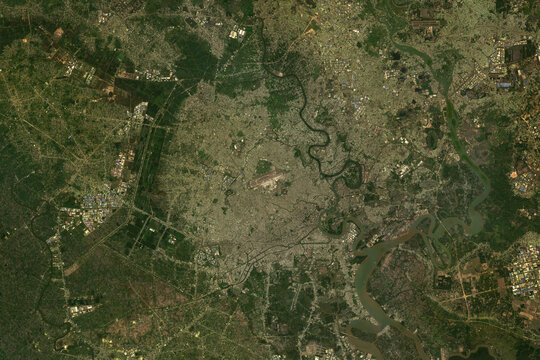 Satellite image of Ho Chi Minh City, the most populous city in Vietnam - contains modified USGS/NASA Landsat Data (2025)