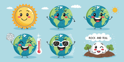 Obraz premium set of earth clip art