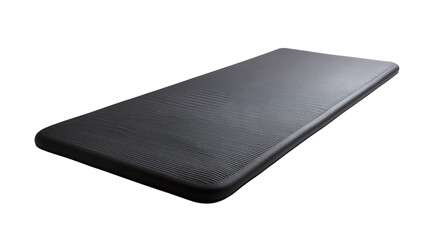 • A smart gym mat with pressure sensors for fitness feedback, isolated on white background in HD 