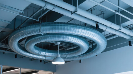 Naklejka premium spiral staircase in modern building