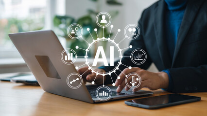 AI-Driven Customer Insights Dashboard background, Digital technology background, innovative technology Wallpaper, information security analysis, Web background
