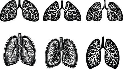 human lungs damaged, human lungs, lung-silhouette,  Day of World Lung Cancer