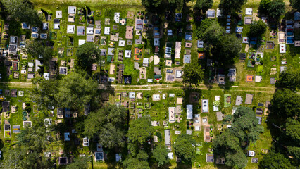 Cemetery in Lithuania in summer