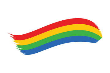 Obraz premium A brushstroke of rainbow colors on a white background art Ai Generated