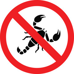 scorpion danger sign. prohibited and warning symbol. no scorpion allowed
