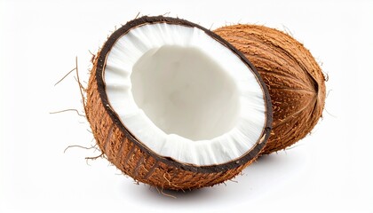 coconut on white background