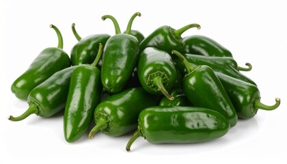 green  peppers on the white 