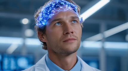 Neuroscientist Mapping Brainwaves in MRI Suite Technology