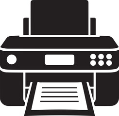 Printer logo silhouette vector