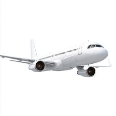Fototapeta premium Stunning White Airplane in Flight , white background cut out PNG
