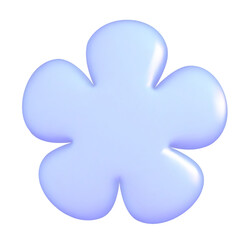 3D inflatable flower isolated on a white background. Vector plastic shape in 90s style