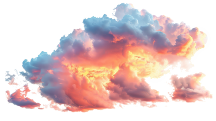colorful sunset sunrise clouds formation cloudscape isolated on white or transparent png