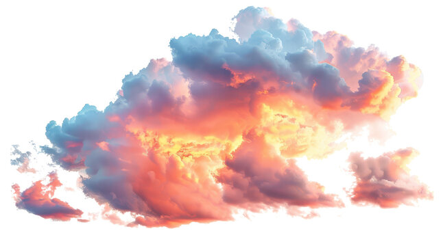colorful sunset sunrise clouds formation cloudscape isolated on white or transparent png
