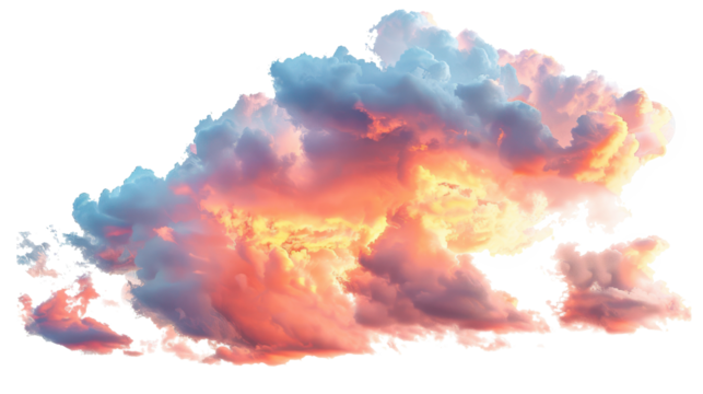 colorful sunset sunrise clouds formation cloudscape isolated on white or transparent png