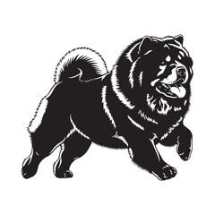 Distinctive Chow Chow digital black vector artwork, perfect for unique artistic projects - Chow Chow silhouette - Chow Chow Vector - Silhouette of Chow Chow - dog silhouette

