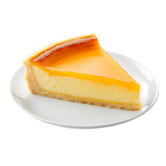 Delicious Creamy Baked Cheesecake Slice Perfect Dessert Photography for Bakery Websites and Menus isolated on transparent background
