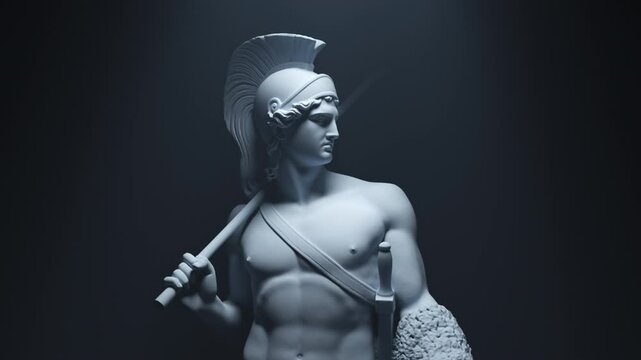 Jason with the Golden Fleece  Sculpture / Statue - 4K Footage 