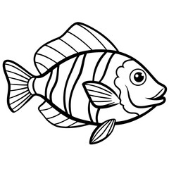 Mandarinfish line art vector