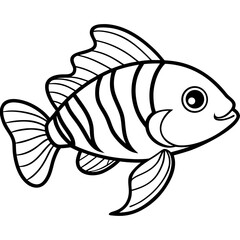Mandarinfish line art vector