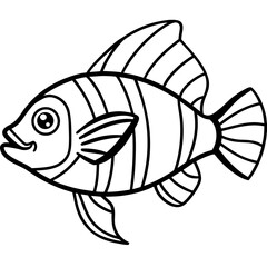 Mandarinfish line art vector