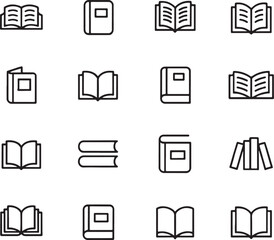 Black and White Books Collection Featuring a Variety of Book Styles Open Books and Closed Books Representing Knowledge and Reading