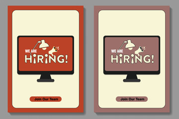 Hiring Job flyer, We are hiring Job advertisement flyer template