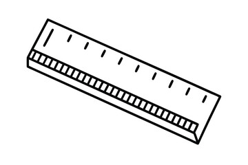 Black and white ruler with markings measuring straight