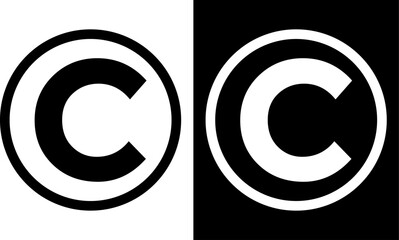 copyright icon set. C Symbol trademark icon. Copyright mark symbol icon. Smart mark and trademark right
