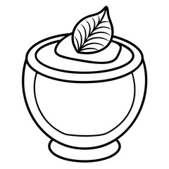 Matcha Green Tea line art vector