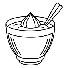 Matcha Green Tea line art vector