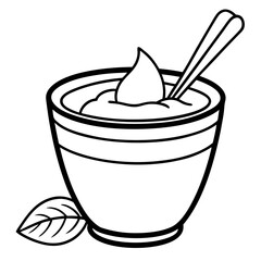 Matcha Green Tea line art vector