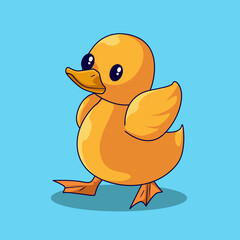 cute character duck and all pose