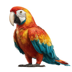 Obraz premium Gentle macaw with shimmering feathers on a transparent background