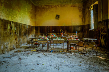 The abandoned and rotten kindergarten.