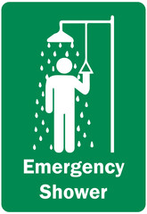 emergency shower sign design for templates.