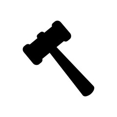 Kid plastic hammer toy silhouette vector flat illustration design. 
