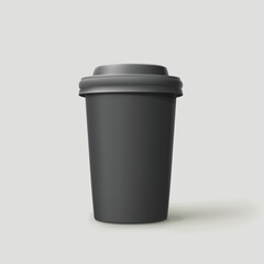 a realistic black takeout cup of coffee