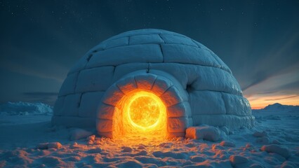 Ice House Warm Light Outdoor Landscape