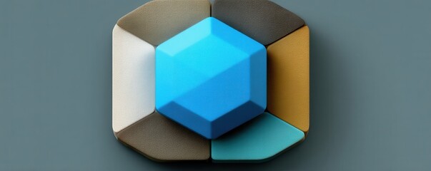 Fototapeta premium Modern abstract geometric pattern with hexagonal shapes and soothing colors