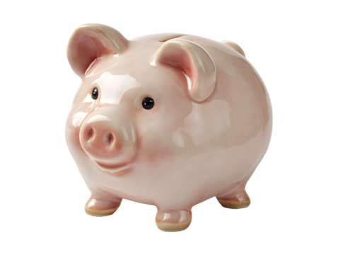 Piggy Bank Pig Close Up, Ceramic Piggy Bank, Savings Bank, Money Box, Pink Piggy Bank, Isolated White Background