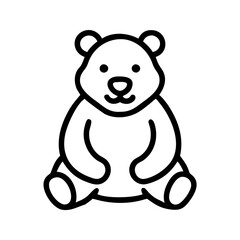 Fototapeta premium Bear sitting with a cute expression in a minimalist design 
