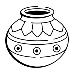 A drawing style icon representing a clay pot
