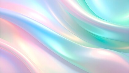 Obraz premium Holographic dreamy smooth gradient in pastel blue, green and pink tones