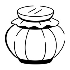 A hand drawn style icon showing a ceramic container
