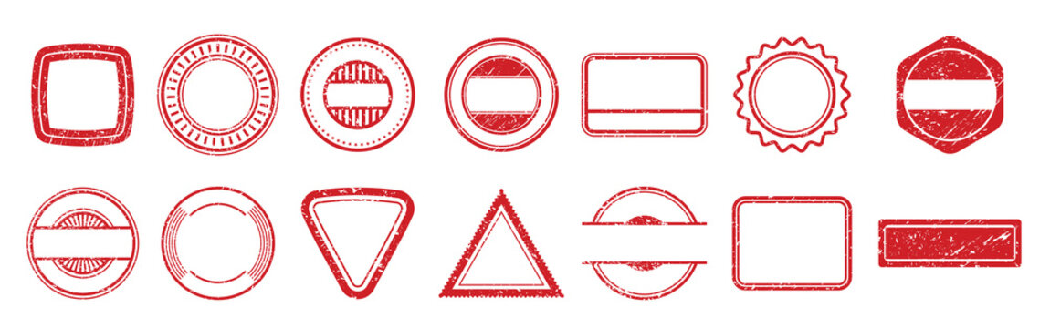 Rubber stamp frames grunge scratching post tampon insignia stamp vector templates isolated