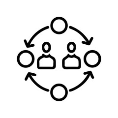 "Simple Handshake Icon Black Outline – Business Partnership, Agreement, Collaboration Symbol for Corporate Deal or Contract Success"