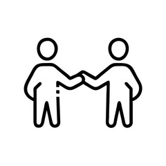 "Simple Handshake Icon Black Outline – Business Partnership, Agreement, Collaboration Symbol for Corporate Deal or Contract Success"