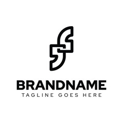 Letter F Quote Logo, symbolizing communication, expression, and ideas